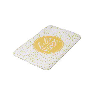 hallo Sunshine Stippen Pattern Yellow Faux Gold Badmat