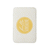 hallo Sunshine Stippen Pattern Yellow Faux Gold Badmat (Voorkant Verticaal)