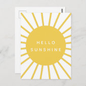 hallo Sunshine | Sun Modern Scandi Mustard Yellow Briefkaart (Voorkant / Achterkant)