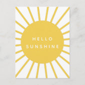 hallo Sunshine | Sun Modern Scandi Mustard Yellow Briefkaart (Voorkant)