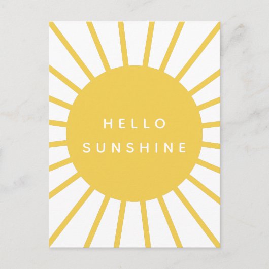 hallo Sunshine | Sun Modern Scandi Mustard Yellow Briefkaart (Voorkant)