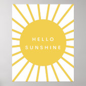 hallo Sunshine | Sun Modern Scandi Mustard Yellow Poster (Voorkant)