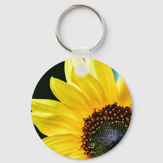 hallo Sunshine Sunflower Button Sleutelhanger (Voorkant)