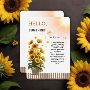 Hallo Sunshine Sunflower Garden Baby shower Informatiekaartje