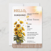 Hallo Sunshine Sunflower Garden Baby shower Kaart (Voorkant)