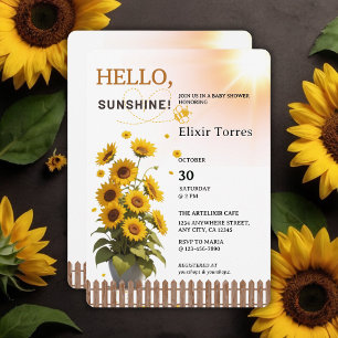 Hallo Sunshine Sunflower Garden Baby shower Kaart
