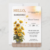 Hallo Sunshine Sunflower Garden Baby shower Kaart (Voorkant)