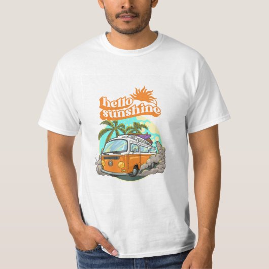 Hallo Sunshine T-Shirt - fleur je dag op met een (Voorkant)