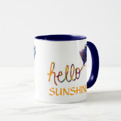 hallo · Sunshine tekst kunst en vlinder Mok (Voorkant rechts)