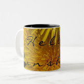 hallo Sunshine. Tweekleurige Koffiemok (Voorkant links)