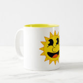 hallo Sunshine Tweekleurige Koffiemok (Voorkant links)