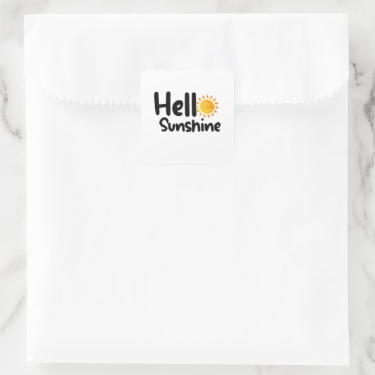 hallo Sunshine Vierkante Sticker (Tas)