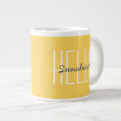 hallo Sunshine Yellow Modern Typografie Grote Koffiekop (Voorkant rechts)