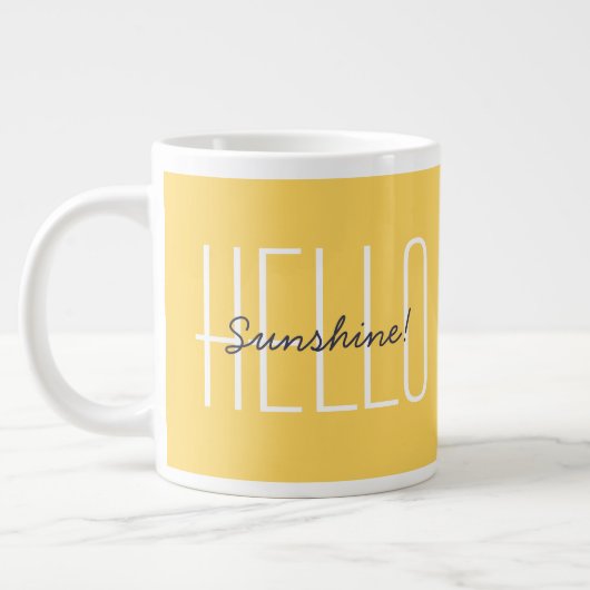 hallo Sunshine Yellow Modern Typografie Grote Koffiekop (Links)