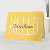 Hallo Sunshine Yellow Schattige Happy Typography B Kaart (Voorkant)