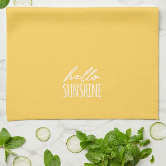 hallo Sunshine Yellow Summer Kitchen Towel Theedoek (Gevouwen)