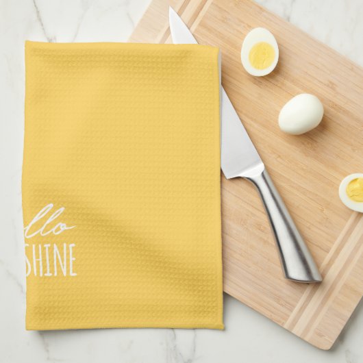 hallo Sunshine Yellow Summer Kitchen Towel Theedoek (Quarter Fold)