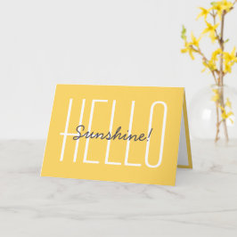 Hallo Sunshine Yellow Typography Note Kaart