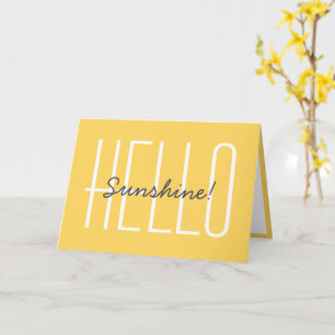 Hallo Sunshine Yellow Typography Note Kaart