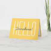 Hallo Sunshine Yellow Typography Note Kaart (Voorkant)