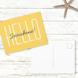 hallo Sunshine Yellow Typography Quote Briefkaart