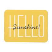 hallo Sunshine Yellow Typography Quote Magneet (Horizontaal)