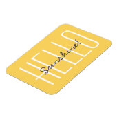 hallo Sunshine Yellow Typography Quote Magneet (Linkerzijde)