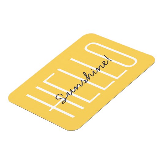 hallo Sunshine Yellow Typography Quote Magneet (Linkerzijde)