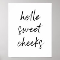 hallo Sweet Cheek Funny Toilet Bathroom