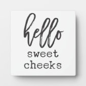 hallo Sweet Cheeks Farmhouse Funny Bathroom Sign Fotoplaat (Voorkant)