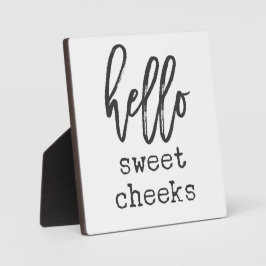 hallo Sweet Cheeks Farmhouse Funny Bathroom Sign Fotoplaat