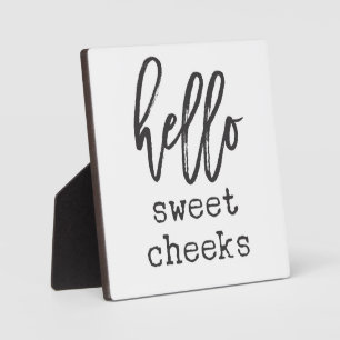 hallo Sweet Cheeks Farmhouse Funny Bathroom Sign Fotoplaat