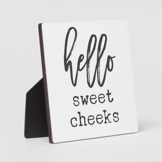 hallo Sweet Cheeks Farmhouse Funny Bathroom Sign Fotoplaat (Voorkant)
