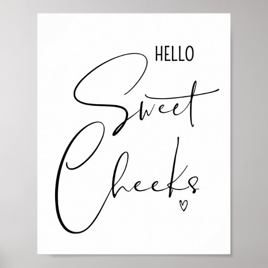 hallo Sweet Cheeks Funny Bathroom citeert Gezegden Poster (Voorkant)
