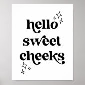 hallo Sweet Cheeks Retro Font Poster (Voorkant)