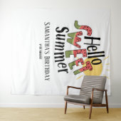 hallo Sweet Summer Pool Party Bday - achtergrond Wandkleed (In Situ (horizontaal))