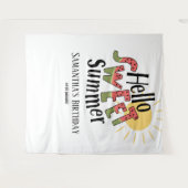 hallo Sweet Summer Pool Party Bday - achtergrond Wandkleed (Voorkant (horizontaal))