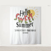 hallo Sweet Summer Pool Party Bday - achtergrond Wandkleed (Voorkant)