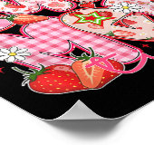 Hallo Sweet Summer Time Aardbei Summer Vibes Poster (Hoek)