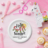 hallo Sweet Summer Watermelon Pool Party Bday Papieren Bordje (Feest)