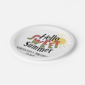 hallo Sweet Summer Watermelon Pool Party Bday Papieren Bordje (Gekanteld)