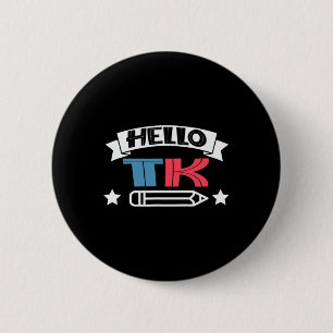Hallo T-K voor Jongen Meisje Plezier Terug Naar Sc Ronde Button 5,7 Cm