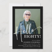 Hallo TACHTIG! Minimaal 80ste verjaardagsfeestje Kaart (Voorkant)