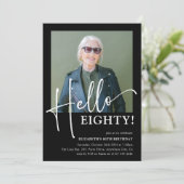 Hallo TACHTIG! Minimaal 80ste verjaardagsfeestje Kaart (Staand voorkant)