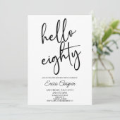 Hallo Tachtig minimaal Elegant 80e verjaardagsfees Kaart (Staand voorkant)