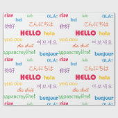 hallo Talen kleurrijke typografie Cadeaupapier (Vlak)