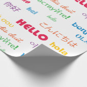 hallo Talen kleurrijke typografie Cadeaupapier (Hoek)