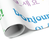 hallo Talen kleurrijke typografie Cadeaupapier (Rol Hoek)