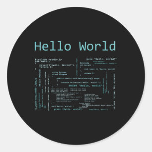 hallo Talen voor wereldwijde computerprogrammering Ronde Sticker