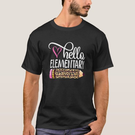 Hallo Team Elementaire terug naar school leraar jo T-shirt (Voorkant)